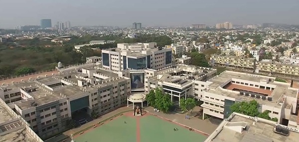Aerial view of the M.S. Ramaiah Institutions campus in Bangalore, showcasing facilities for MBBS in India and BTech in India.